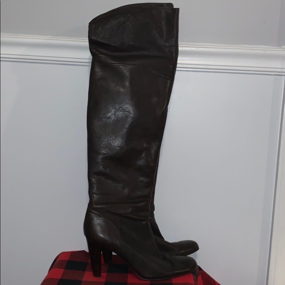Calvin Klein Brown leather Knee high Boots